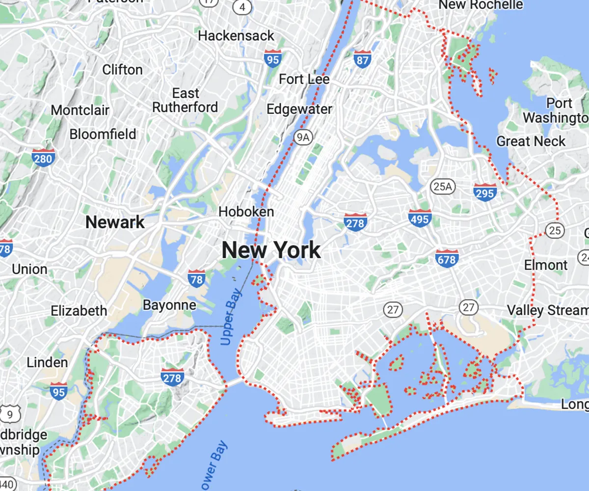 New York map reference for packaging research