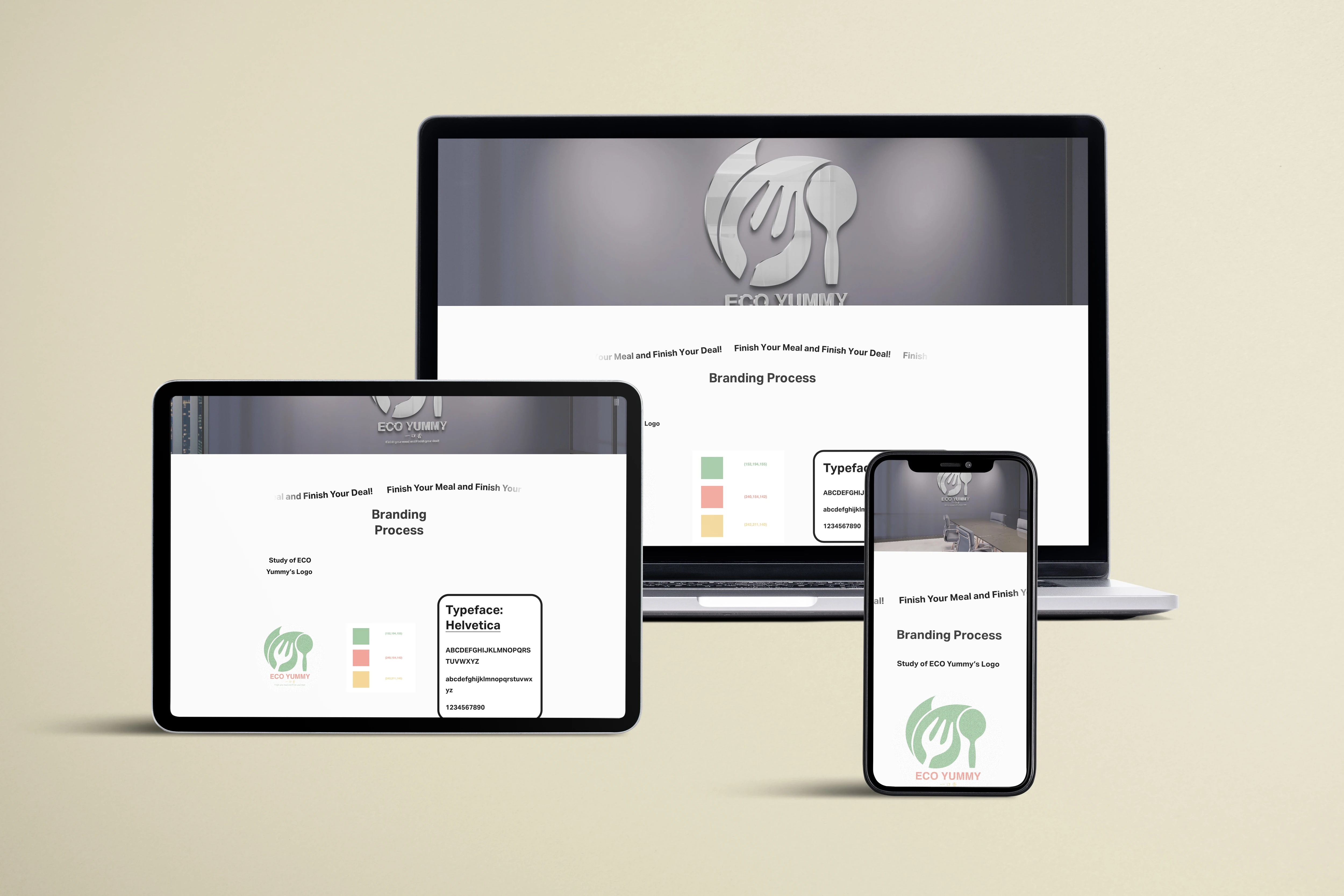 EcoYummy high-fidelity product presentation mockup