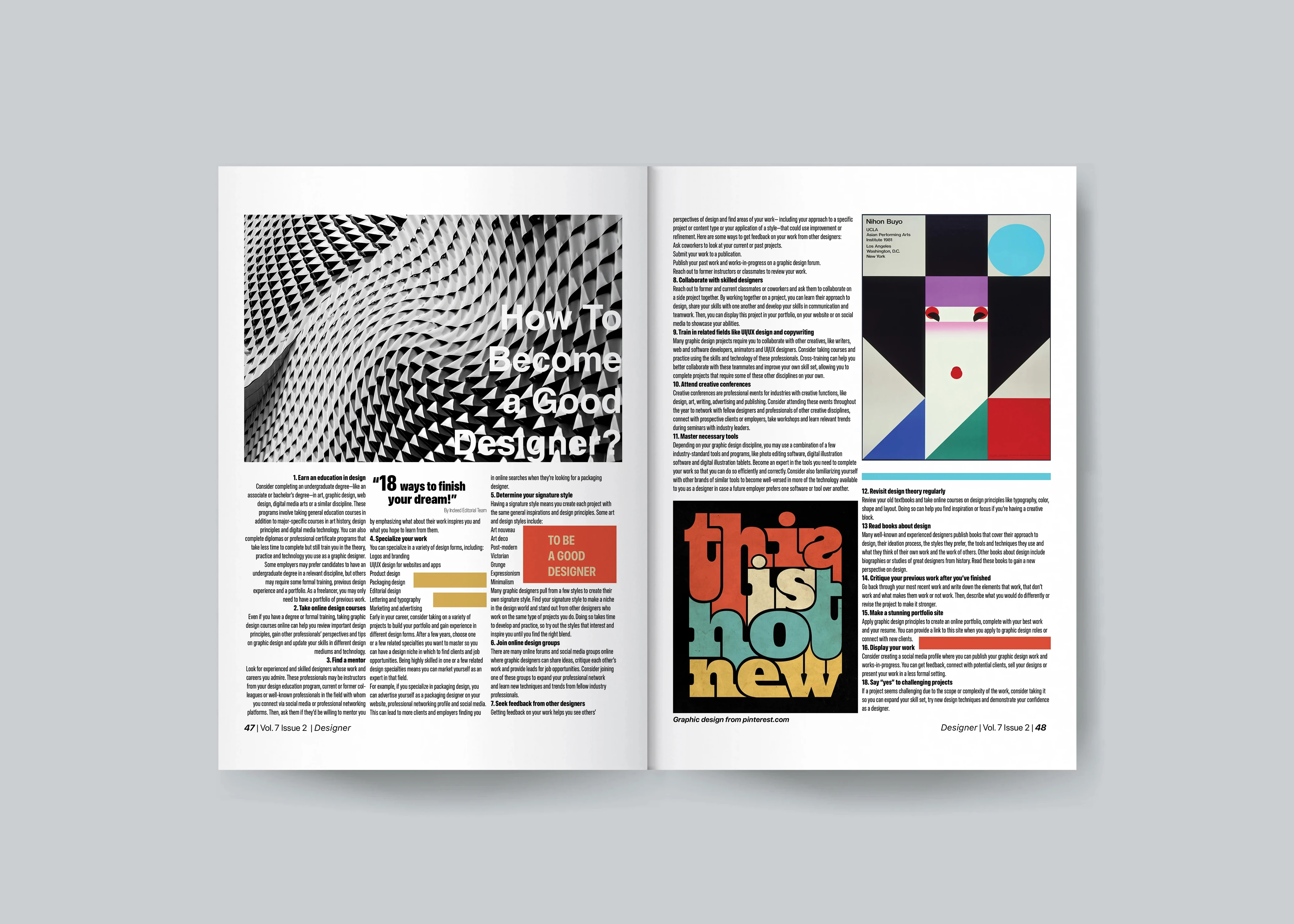 Editorial magazine layout design