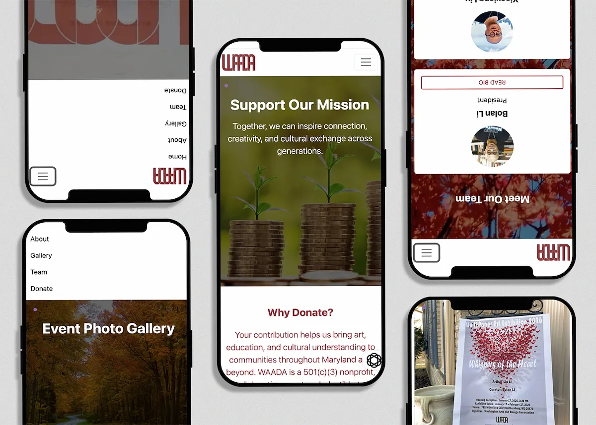 WAADA mobile responsive website layout